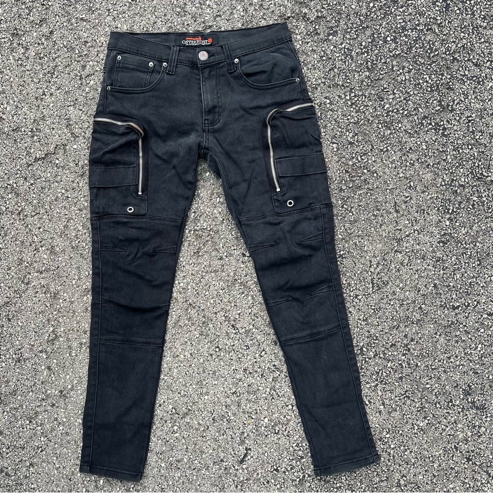 Copper Rivet Men's Jeans 30 x 30 Slim Fit Distressed Dark Wash Stretch Denim